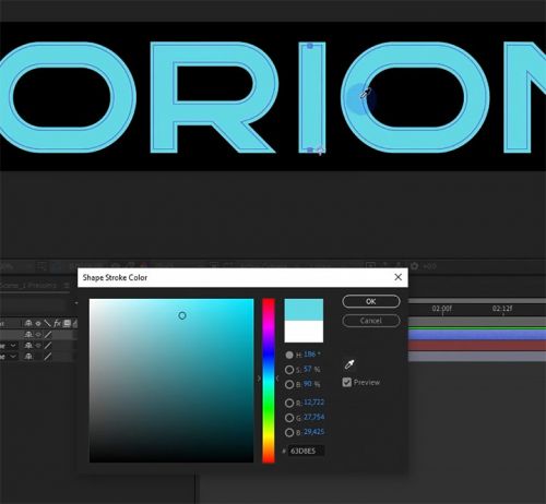 آموزش متحرک سازی حاشیه نورانی متن در افترافکت
